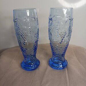 Set of 2 Ice Blue Drinking Glasses